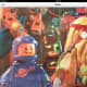 I've zoomed in on the photo so that my iPad can scan it. Green dots (markers) are being laid down as the vertical scan line moves over the image.