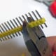 Cut the male pin header to length.
