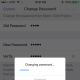 The Changing Password screen will appear. After the screen disappears, you'll need to enter the new password going forward when prompted to access that section.