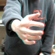 3D hand coming out of the screen. View with red cyan 3D glasses.