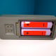 Doorbell with backplate removed. Batteries are included