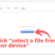 Click "select a file from your device"