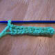 Completed 1st row of single crochet, chain one before turning.