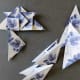 On the top left illustrates how the tiles may look for a project. Each tile is folded identically so the motif is matching on each tile.