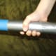 A nearly finished handle. (My son's hand for scale.)