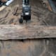 After looking at the base and considering composition and size for the sculpture the piece was cut into three sections.