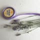 Ribbon and lavender flower stems for making lavender wand.