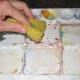 Then I rub with an old kitchen sponge that has an abrasive side.
