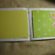 Decorated with squares of paper and buttons