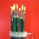 Another example of paint brush set that I have owned for several years now. The handles have peeled off over time, but most of the brushes are still holding their shape. Image is a few years old.