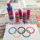 Print color picture of Olympic rings to follow as a guide.