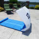 Our finished sail on our pirate raft.