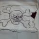 Place printable behind shower curtain and trace with sharpie marker.
