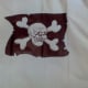 The finished pirate symbol on our sail.