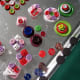 Button pins/brooches and magnets in progress.