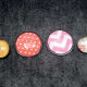 A finished set of large circles and floral stones.