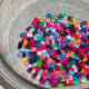 Perler Beads in the oven-safe bowl.