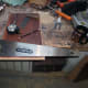 Squaring a piece of scrap plywood to use for replacement top and bottom pieces