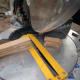 Trimming the ends from the wood strips to cut them to the correct length