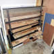 Organising the wood into the new temporary storage units