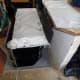 Assembling temporary storage shelves - spare plate glass units