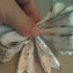 And there you have the perfect "V" for the ribbon ends.