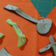 2. Leave paper patterns pinned to their respective fabric pieces. This helps when positioning them.