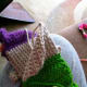 Stitching pocket and button to mermaid cozy