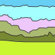 Color the horizontal areas according to a generic landscape scene, with grass, trees, mountains, and skies, and it becomes even more clear for the viewer.
