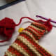 Start crocheting the comb from the back of the head.