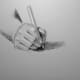 Charcoal drawing of a hand. #1