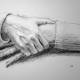 Charcoal drawing of hands. #98