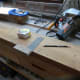 Marking and measuring the oak ready for the first cut.