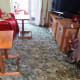 Matching sofa tables, one made from oak, and the other from teak.
