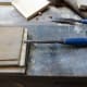 Removing the old dove tails with chisel.