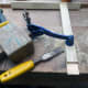 Using a chisel to make the half joint.