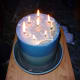 Volcano candle made with nine wicks.