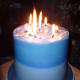 Test burning the volcano candle