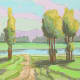 The pencil drawing digitally colorized