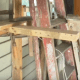 The piece of wood where the hinge clamps will go.