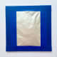 An example of aluminum foil and tape covering the back of a flat wood panel.