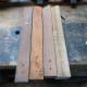 Four lengths of salvaged hardwood teak to be recycled as for the legs for the stand.