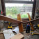 Joining the two inner supports to the middle shelf.