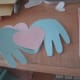 I created this little hand card by tracing my son's hand while he was asleep and creating a template of his hand haha.