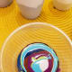 Here, I'm layering four colors and two buffer colors. DO DOT MIX the layered paint.