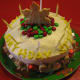 December Birthday Cake. Use candies and cookies to make an easy cake for a birthday.