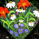 Tiger Lillies and Daisies Hand-Painted Rock