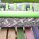The new fabric after a few rows.
