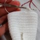 With the first triangle picot done on the edge of the skirt.