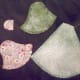 These pieces have had the freezer paper removed. You can see that the seem is still there as well as your basting stitches.